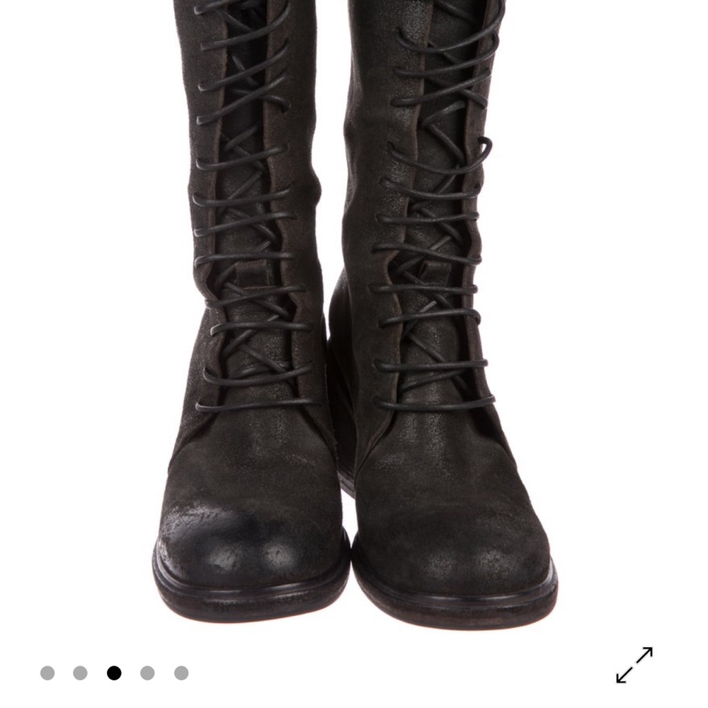 Marsell Black Lace-Up Women's combat Boots